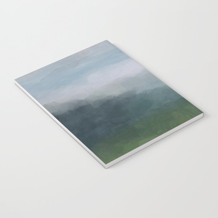 Valley Living - Gray Blue Navy Indigo Grass Green Abstract Painting Wall Art Prints, Nature Horizon Notebook Gallery Image 3