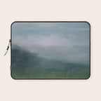 Valley Living - Gray Blue Navy Indigo Grass Green Abstract Painting Wall Art Prints, Nature Horizon Laptop Sleeve Gallery Image 1