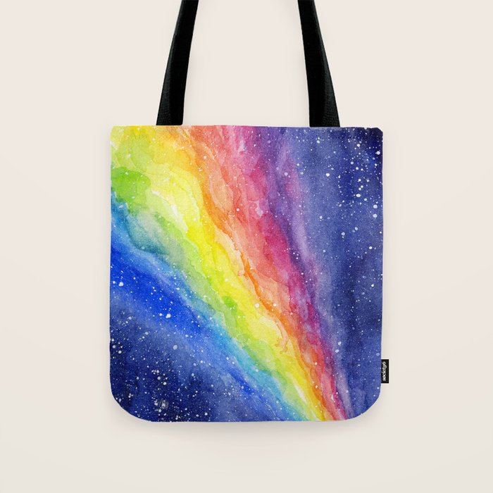 A Rainbow in Space Tote Bag Gallery Image 1