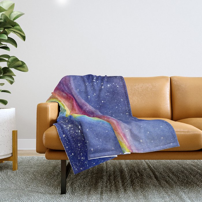 A Rainbow in Space Throw Blanket Gallery Image 1