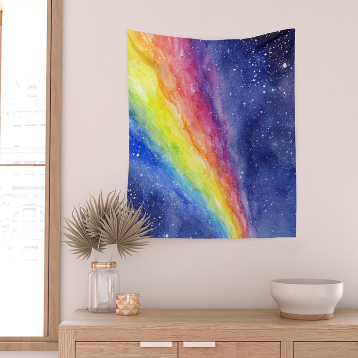 A Rainbow in Space Wall Tapestry Gallery Image 2