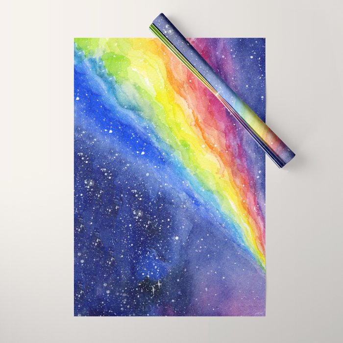 A Rainbow in Space Wrapping Paper Gallery Image 1