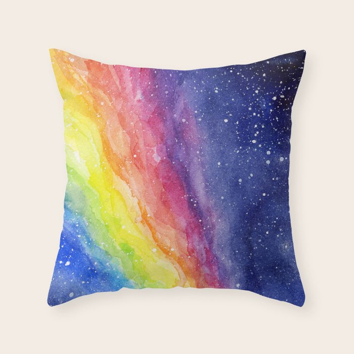 A Rainbow in Space Throw Pillow Gallery Image 6