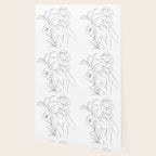 Minimal Line Art Woman with Peonies Wallpaper Gallery Image 2