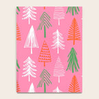 Pink christmas pine tree doodle pattern Notebook Gallery Image 4