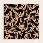 Curious Black Cats on Peachy Pink Wood Wall Art Gallery Image 1