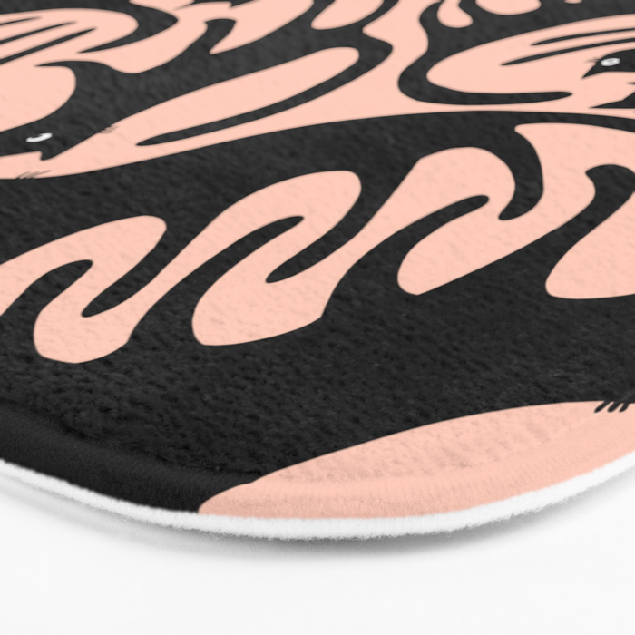 Curious Black Cats on Peachy Pink Bath Mat Gallery Image 3