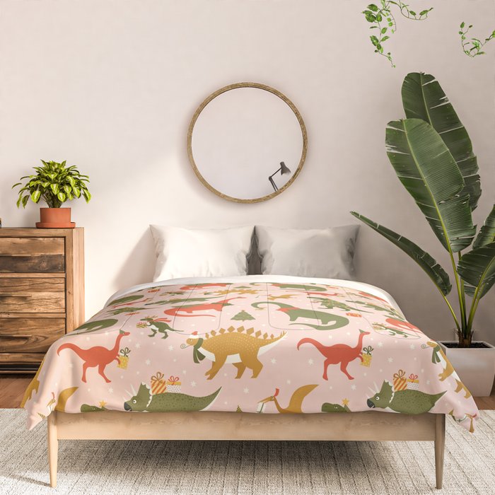 Tyrannosaurus and Dinosaurs Christmas Tree Rex Comforter Gallery Image 3