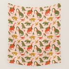 Tyrannosaurus and Dinosaurs Christmas Tree Rex Wall Tapestry Gallery Image 4