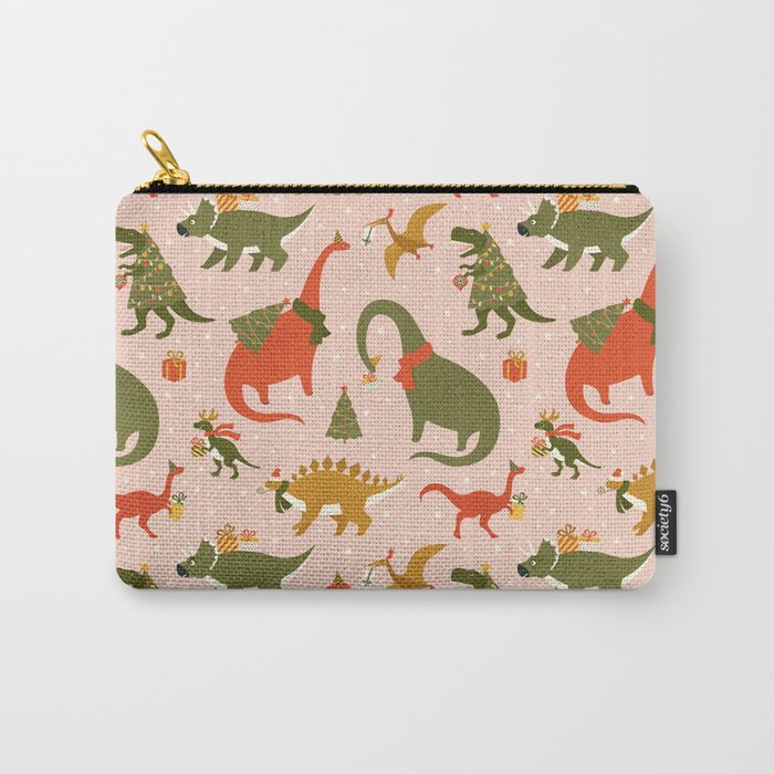 Tyrannosaurus and Dinosaurs Christmas Tree Rex Carry All Pouch Gallery Image 1