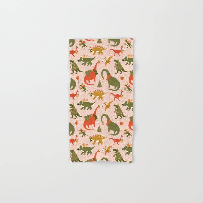 Tyrannosaurus and Dinosaurs Christmas Tree Rex Bath Towel Gallery Image 1