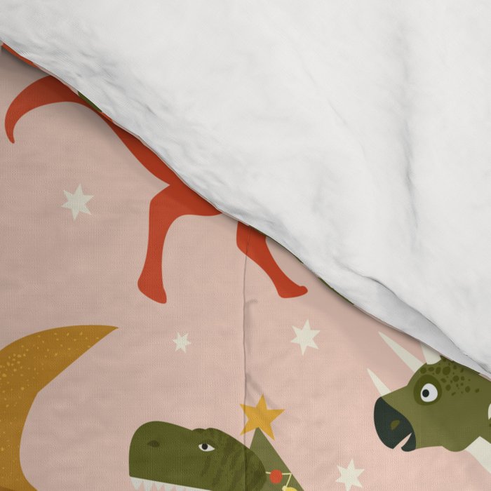 Tyrannosaurus and Dinosaurs Christmas Tree Rex Comforter Gallery Image 4