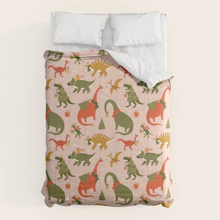 Tyrannosaurus and Dinosaurs Christmas Tree Rex Comforter Gallery Image 6