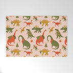 Tyrannosaurus and Dinosaurs Christmas Tree Rex Welcome Mat Gallery Image 1