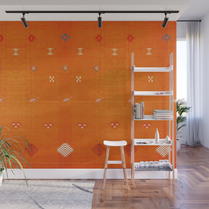 Boho Oriental Orange Traditional Desert Moroccan Style  Wall Mural Gallery Image 1
