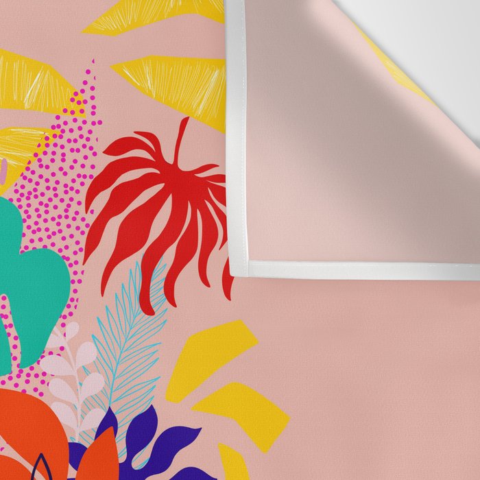 Keep Growing - Tropical plant on peach Wall Tapestry Gallery Image 3