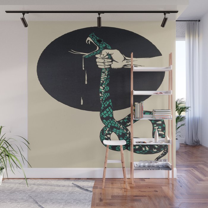 The strangling of a poisonous snake, representing the crushing colour lithograph G. Dorival 1918 Wall Mural Gallery Image 1