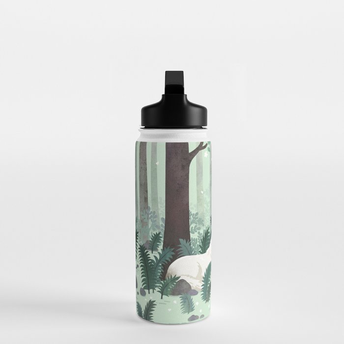 White Wolf in the Flowering Forest Water Bottle Gallery Image 3