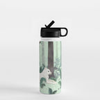 White Wolf in the Flowering Forest Water Bottle Gallery Image 1