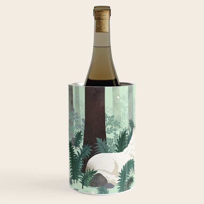 White Wolf in the Flowering Forest Wine Chiller Gallery Image 2