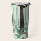White Wolf in the Flowering Forest Travel Mug Gallery Image 2