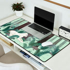 White Wolf in the Flowering Forest Desk Mat Gallery Image 2