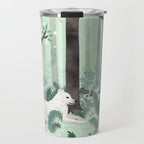 White Wolf in the Flowering Forest Travel Mug Gallery Image 1