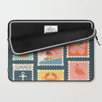 Vintage summer post card stamp drawing Laptop Sleeve Gallery Image 2