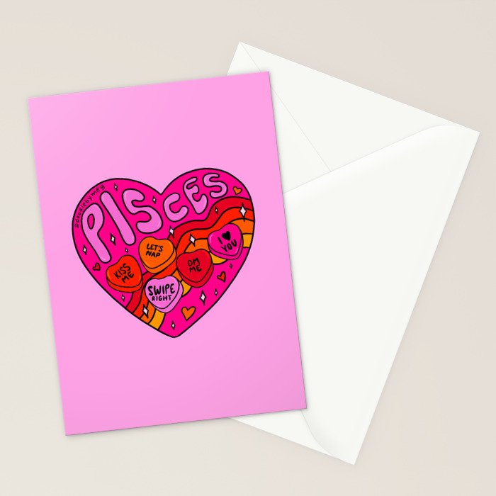 Pisces Valentine Stationery Card Gallery Image 2