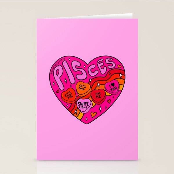 Pisces Valentine Stationery Card Gallery Image 1