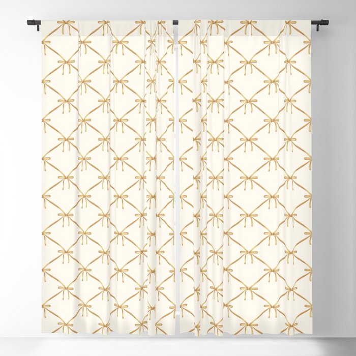 Bows & Ribbons Pattern III Neutral Window Curtain Gallery Image 1