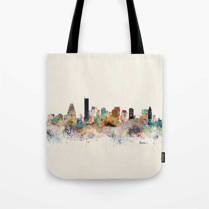 boston city skyline Tote Bag Gallery Image 1