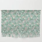 Strawberries - dusty pink and green on sky blue Wall Hanging Gallery Image 1