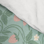 Strawberries - dusty pink and green on sky blue Comforter Gallery Image 4