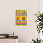 Midcentury Modern Blocks of Stripes colorful pattern Poster Gallery Image 2