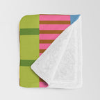 Midcentury Modern Blocks of Stripes colorful pattern Throw Blanket Gallery Image 3