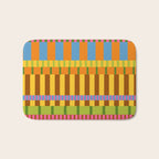 Midcentury Modern Blocks of Stripes colorful pattern Bath Mat Gallery Image 1