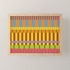 Midcentury Modern Blocks of Stripes colorful pattern Mini Art Print Gallery Image 1
