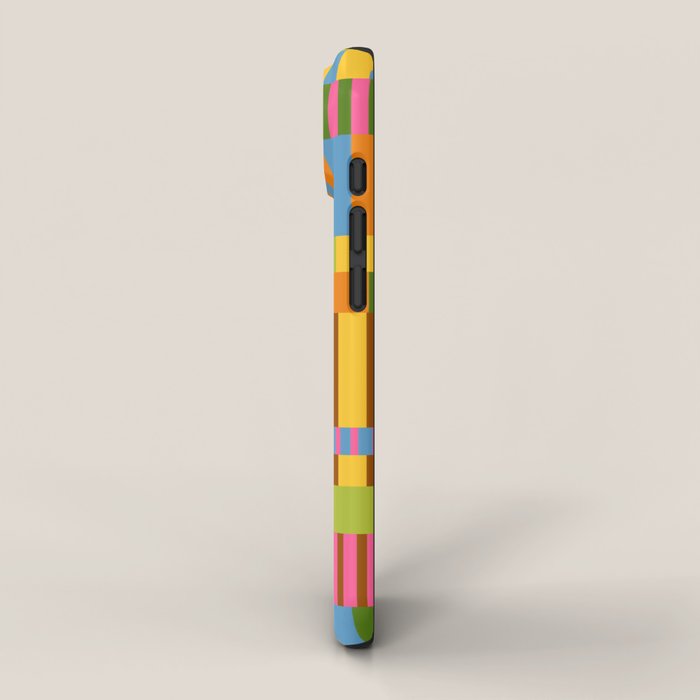 Midcentury Modern Blocks of Stripes colorful pattern iPhone Case Gallery Image 2