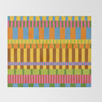 Midcentury Modern Blocks of Stripes colorful pattern Throw Blanket Gallery Image 2