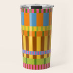 Midcentury Modern Blocks of Stripes colorful pattern Travel Mug Gallery Image 1