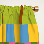 Midcentury Modern Blocks of Stripes colorful pattern Window Curtain Gallery Image 2