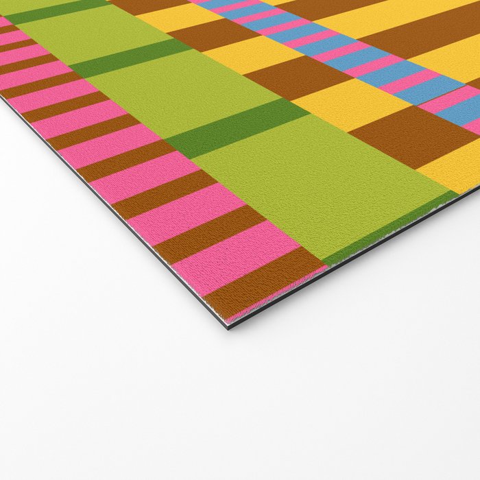 Midcentury Modern Blocks of Stripes colorful pattern Welcome Mat Gallery Image 2