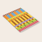 Midcentury Modern Blocks of Stripes colorful pattern Notebook Gallery Image 2