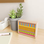 Midcentury Modern Blocks of Stripes colorful pattern Mini Art Print Gallery Image 2