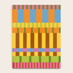 Midcentury Modern Blocks of Stripes colorful pattern Notebook Gallery Image 4