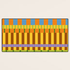 Midcentury Modern Blocks of Stripes colorful pattern Desk Mat Gallery Image 3