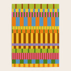 Midcentury Modern Blocks of Stripes colorful pattern Poster Gallery Image 4