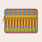 Midcentury Modern Blocks of Stripes colorful pattern Laptop Sleeve Gallery Image 1