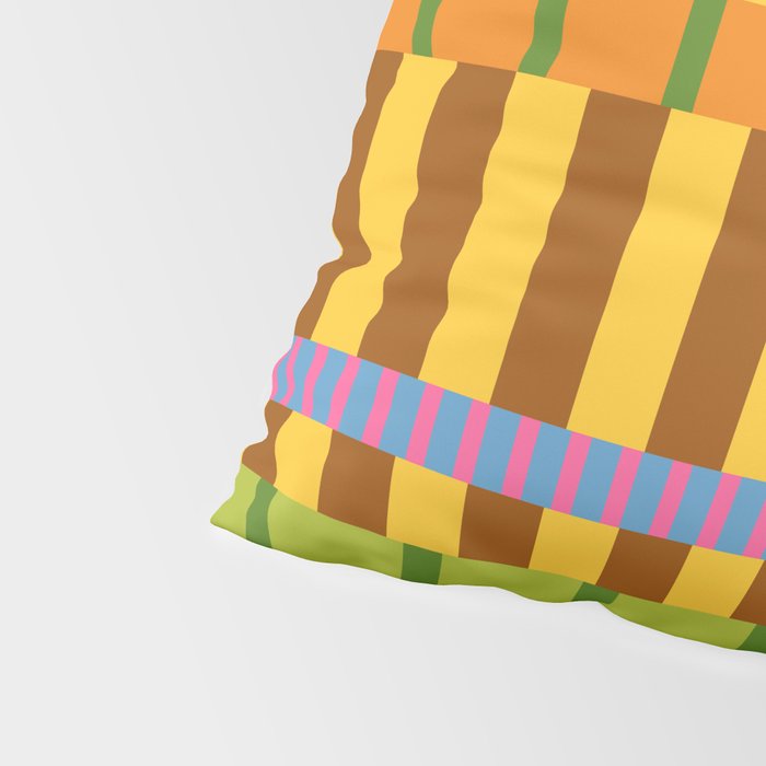 Midcentury Modern Blocks of Stripes colorful pattern Pillow Sham Gallery Image 4